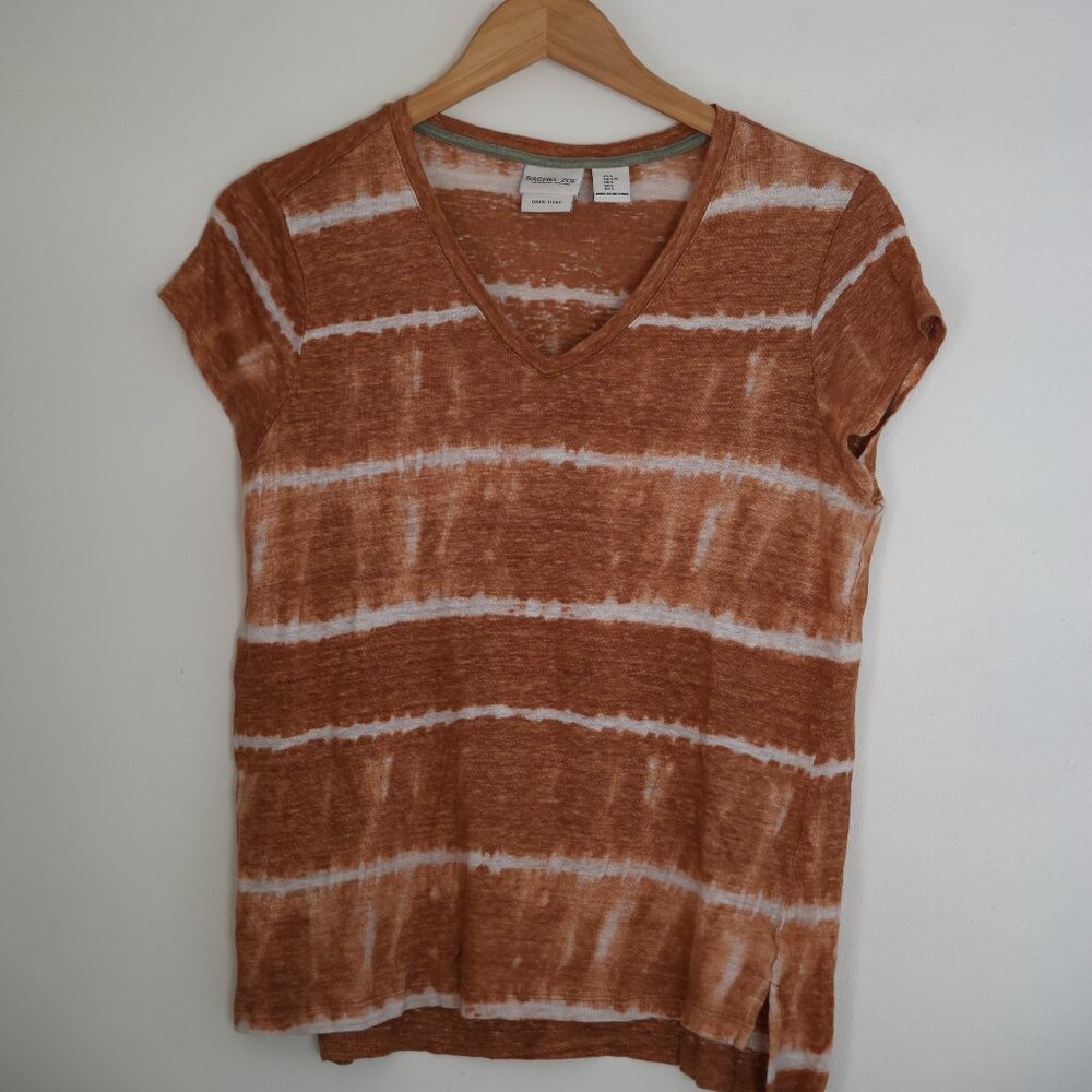 Rachel Zoe linen short sleeve v neck shirt